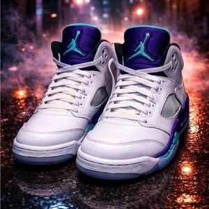 Jordan Retro 5 Mid Grape Women 8.5 Youth 7